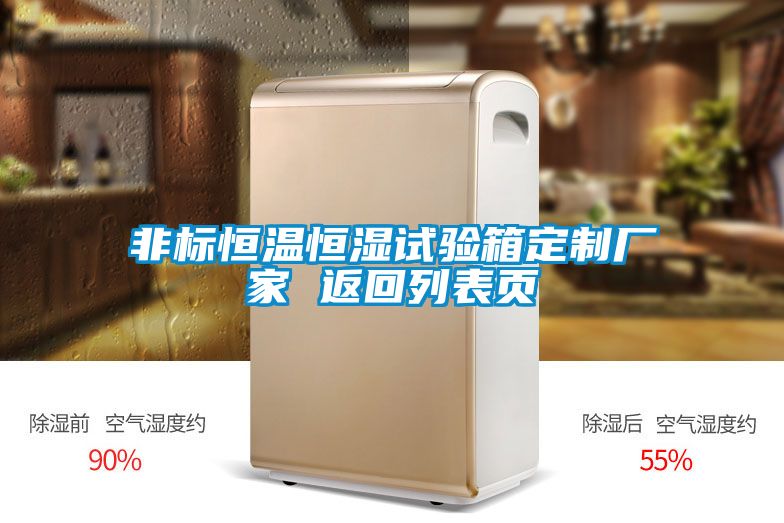 非标恒温恒湿试验箱定制厂家 返回列表页